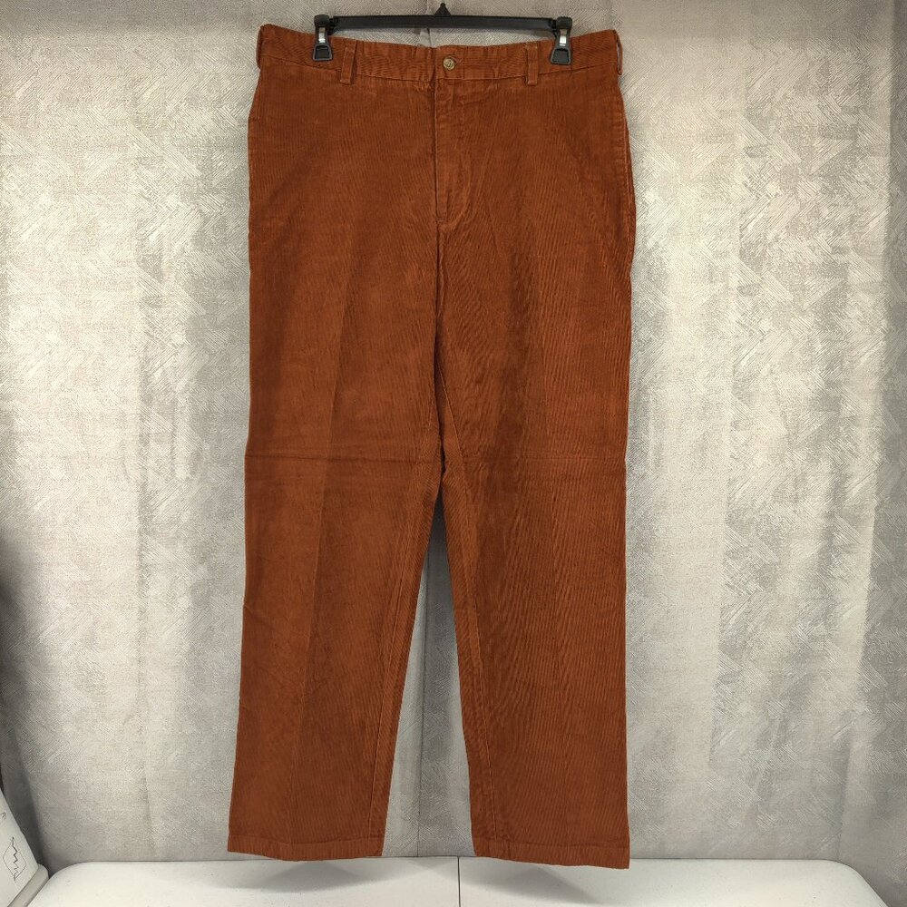Bills Khakis Pants Men 37x33 Burnt Orange Rust‎ Corduroy Classic Fit Flat Front